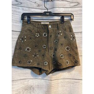 Zadig & Voltaire Scott Creased Suede Shorts Size 34/XS